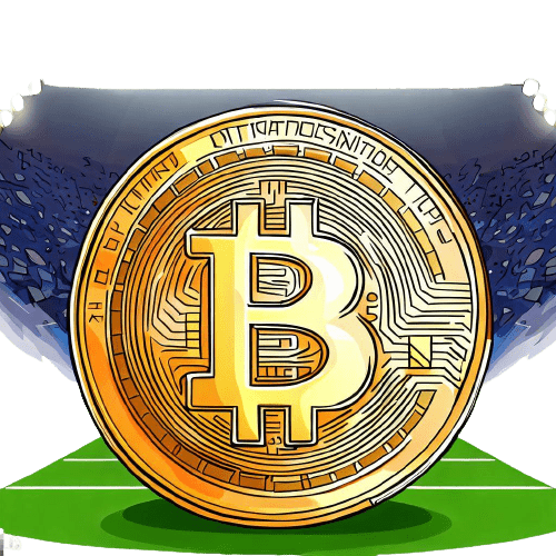 Bitcoin su un campo da calcio