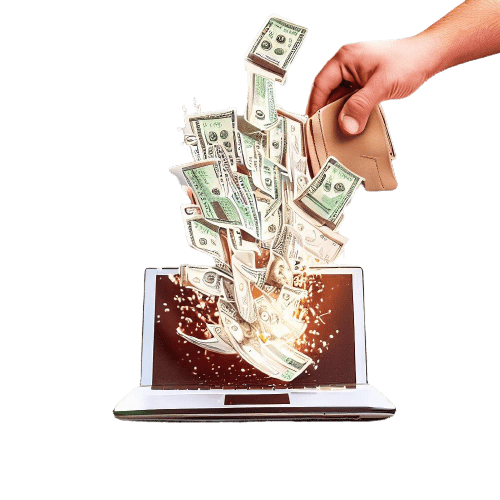 Una mano che deposita i biglietti in un computer per le scommesse sportive